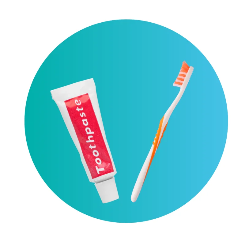 Toothpaste tube and toothbrush